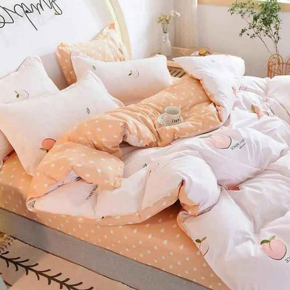 Four-Piece Cotton Winter Quilt Set for Spring and Autumn