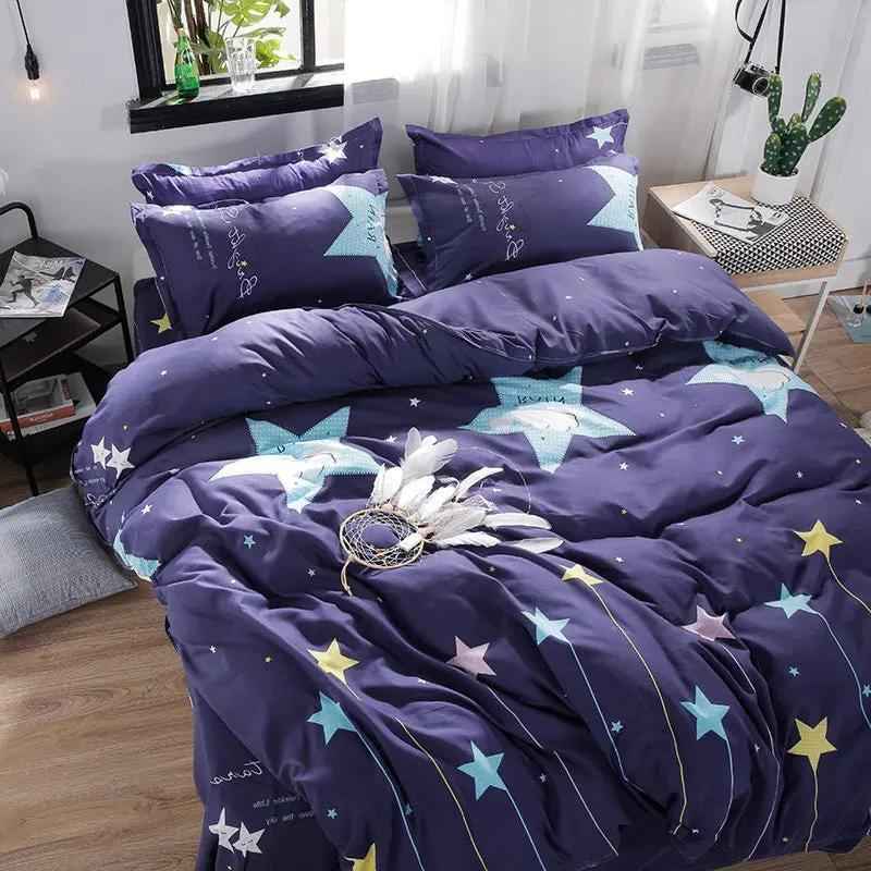 Four-Piece Cotton Winter Quilt Set for Spring and Autumn