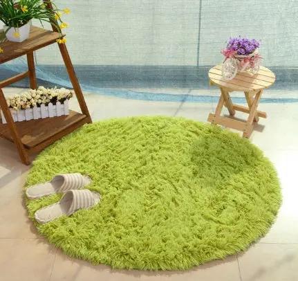 Fluffy Round Rug Carpets for Living Room Decor - Faux Fur Area Rug - AllvueCo