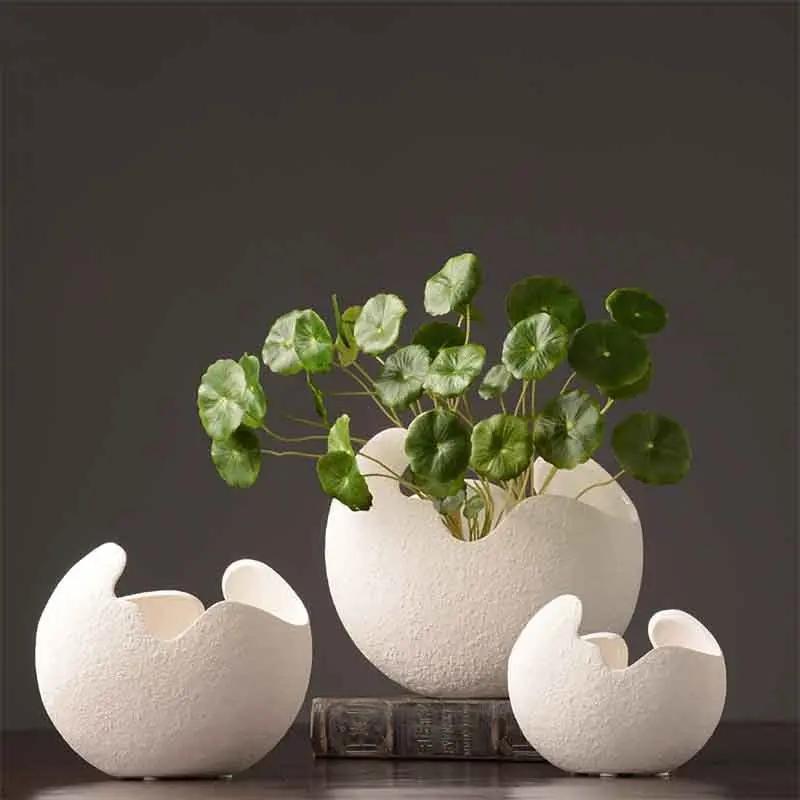Simple White Ceramic Vase Decoration - Elegant Home Accent - AllvueCo