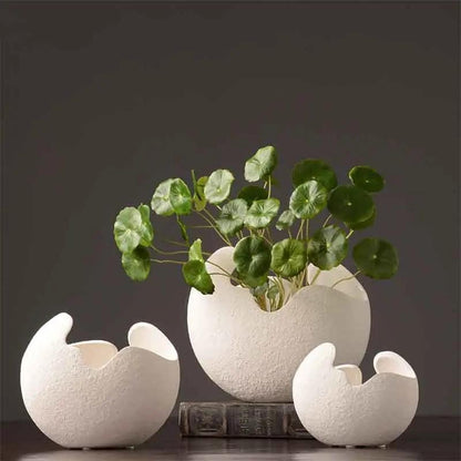 Simple White Ceramic Vase Decoration - Elegant Home Accent - AllvueCo