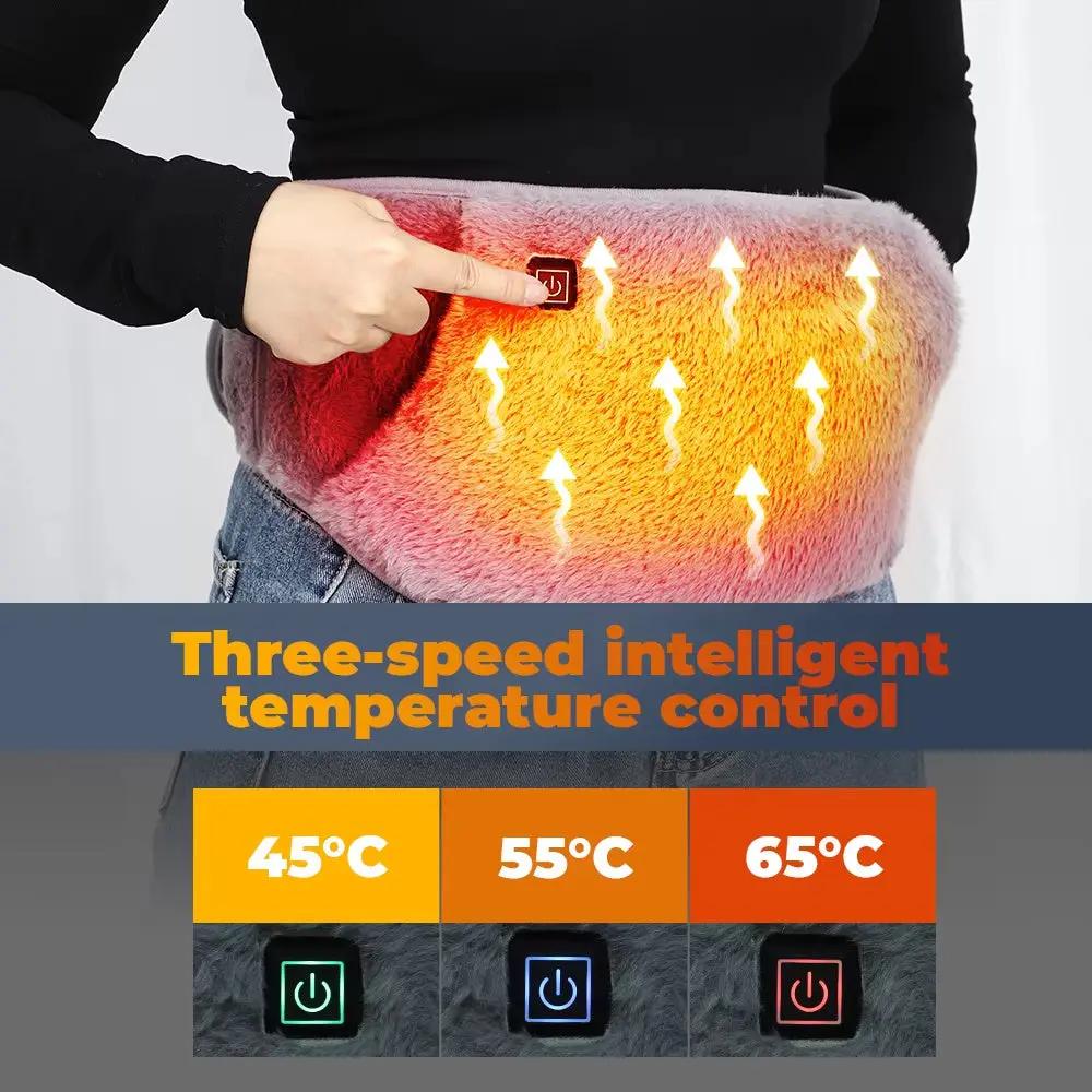 USB Powered Heating Waist Belt – Adjustable Heating Pad with Hand Pocket for Pain Relief & Comfort - AllvueCo