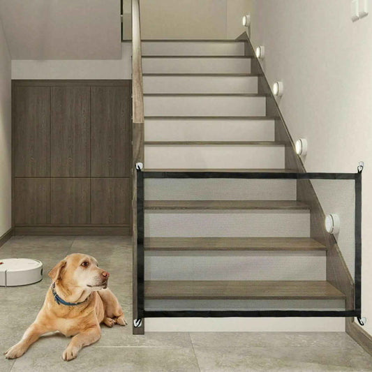 Magic Mesh Safety Gate – Portable Pet Barrier for Doors & Stairs