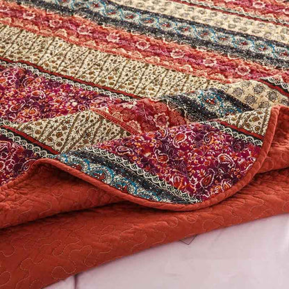 Three Piece Cotton Linen Quilt Set - Quality Bedding for Comfort