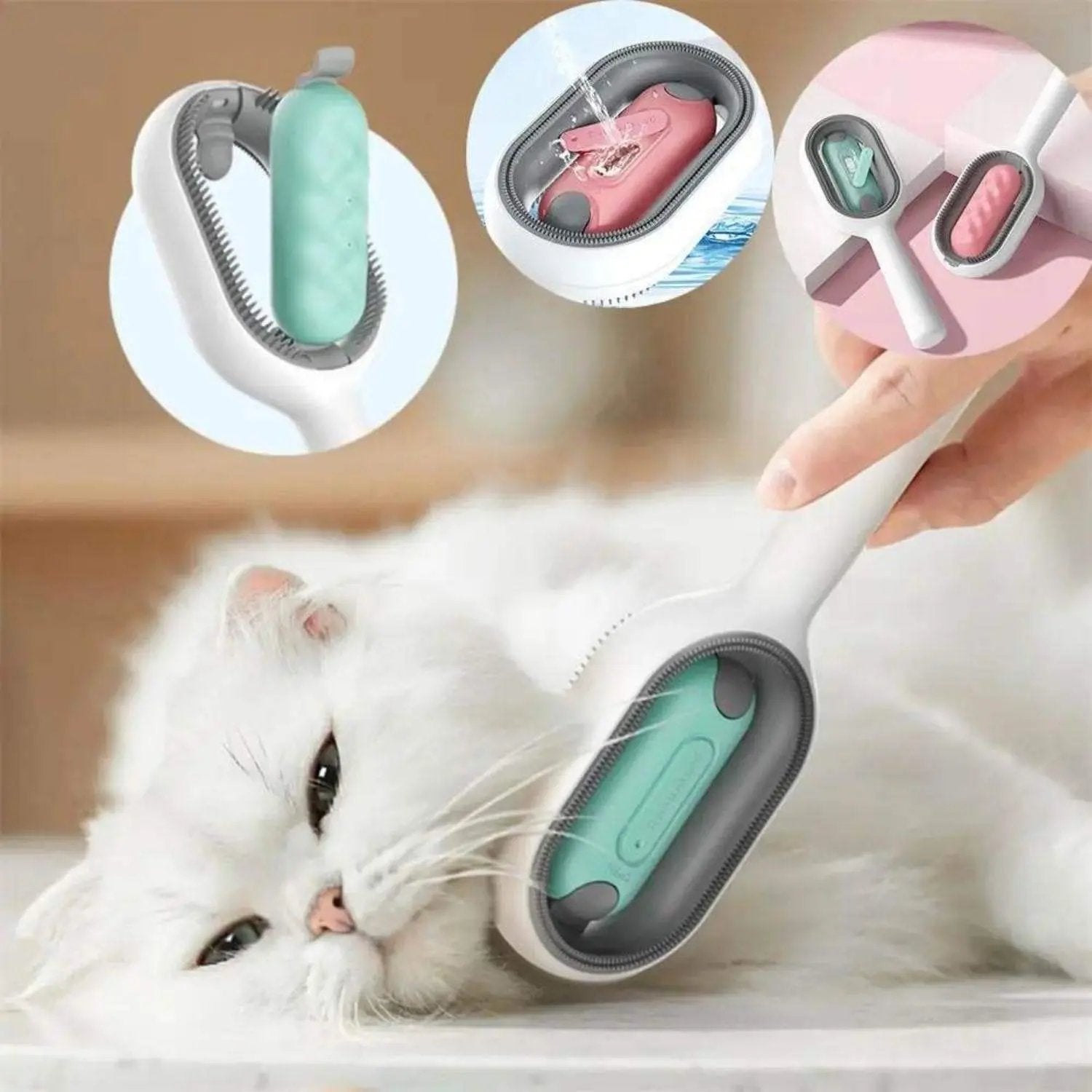 Cat Hair Brush with Water - 4-in-1 Grooming Tool for Cats - AllvueCo