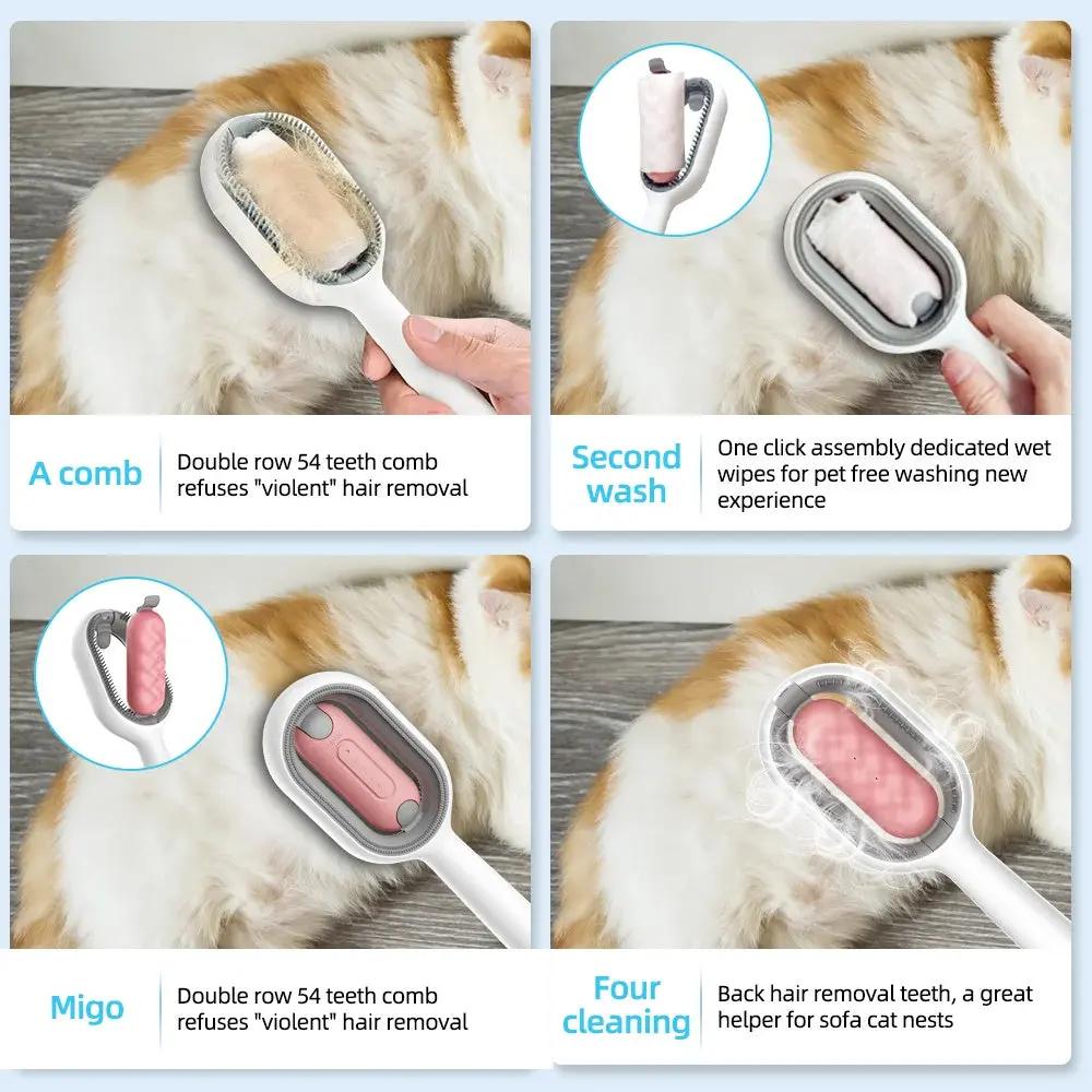 Cat Hair Brush with Water - 4-in-1 Grooming Tool for Cats - AllvueCo