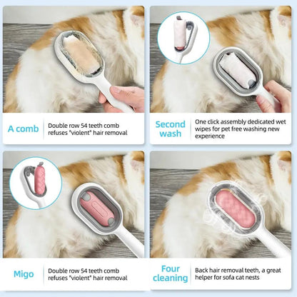 Cat Hair Brush with Water - 4-in-1 Grooming Tool for Cats - AllvueCo