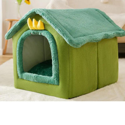 Foldable Pet Bed - Winter Dog Villa Sleep Kennel - AllvueCo