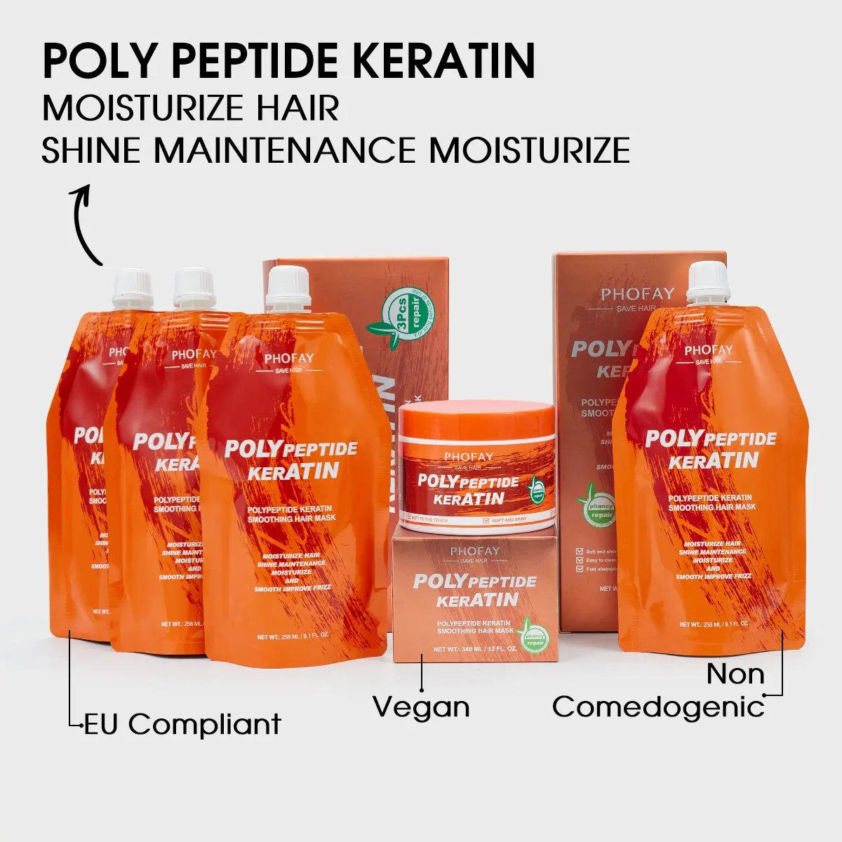 Phofay Poly Keratin Burnt Hair Restoration Cream - Hair Repair Treatment - AllvueCo