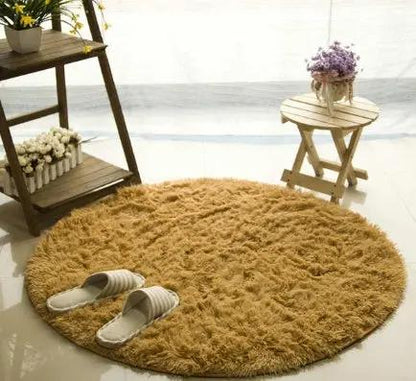 Fluffy Round Rug Carpets for Living Room Decor - Faux Fur Area Rug - AllvueCo