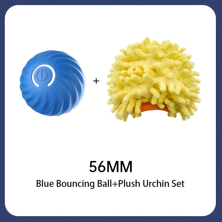 Smart Interactive Bouncing Ball for Dogs – USB Rechargeable, Self-Moving Toy with Rotating Motion & Noise-Reducing Urchin Cover - AllvueCo