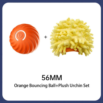 Smart Interactive Bouncing Ball for Dogs – USB Rechargeable, Self-Moving Toy with Rotating Motion & Noise-Reducing Urchin Cover - AllvueCo