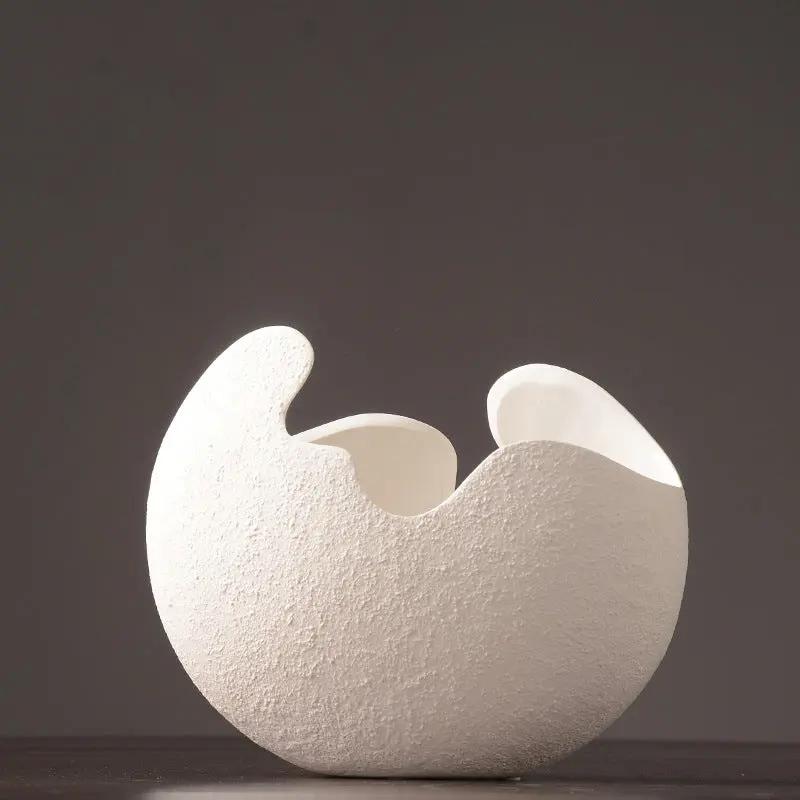 Simple White Ceramic Vase Decoration - Elegant Home Accent - AllvueCo