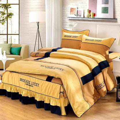 Solid Color Cotton Bed Skirt Set of Four - Premium Quality Cotton Bedding