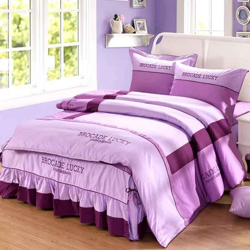 Solid Color Cotton Bed Skirt Set of Four - Premium Quality Cotton Bedding