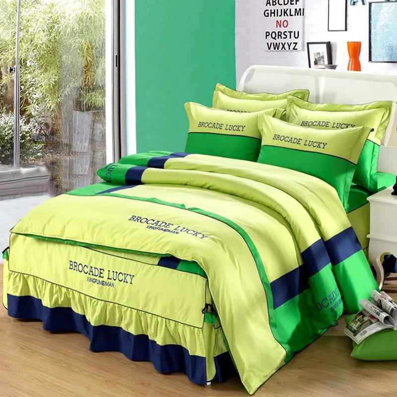 Solid Color Cotton Bed Skirt Set of Four - Premium Quality Cotton Bedding