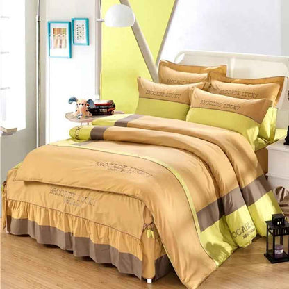 Solid Color Cotton Bed Skirt Set of Four - Premium Quality Cotton Bedding