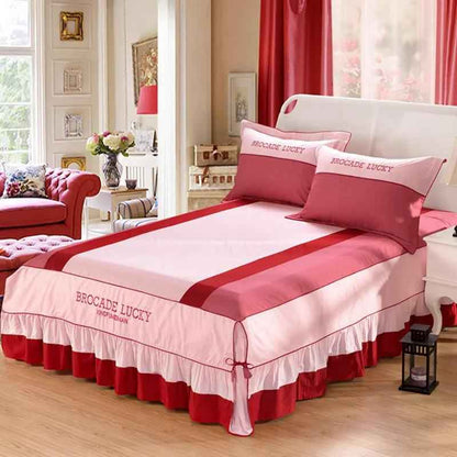 Solid Color Cotton Bed Skirt Set of Four - Premium Quality Cotton Bedding