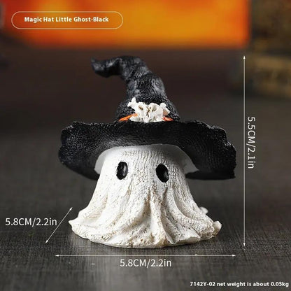 Resin Decoration Halloween Wizard Hat Ghost Ornaments - Festive Decor - AllvueCo