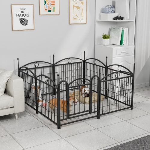 24-Inch 8-Panel Metal Dog Playpen – Indoor & Outdoor Heavy-Duty Foldable Pet Exercise Pen with Door, Rust-Resistant Design for Medium & Large Dogs - AllvueCo