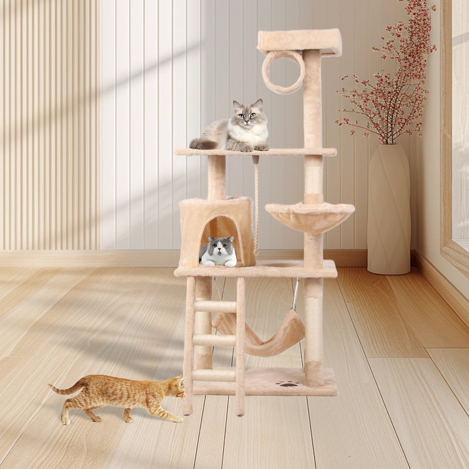 Multi-Level Cat Climbing Frame – Indoor Activity Tower for Play & Rest - AllvueCo