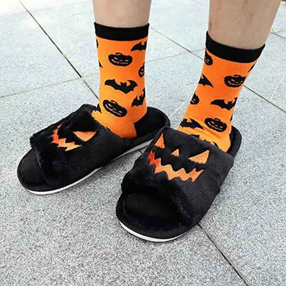 Halloween Warm Slippers for Women - Cute and Cozy Winter Home Shoes