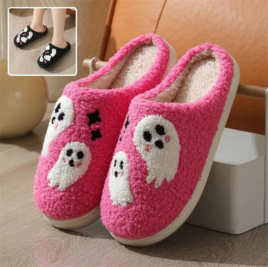 Halloween Cartoon Ghost Cotton Slippers for Women - Indoor Slippers - AllvueCo