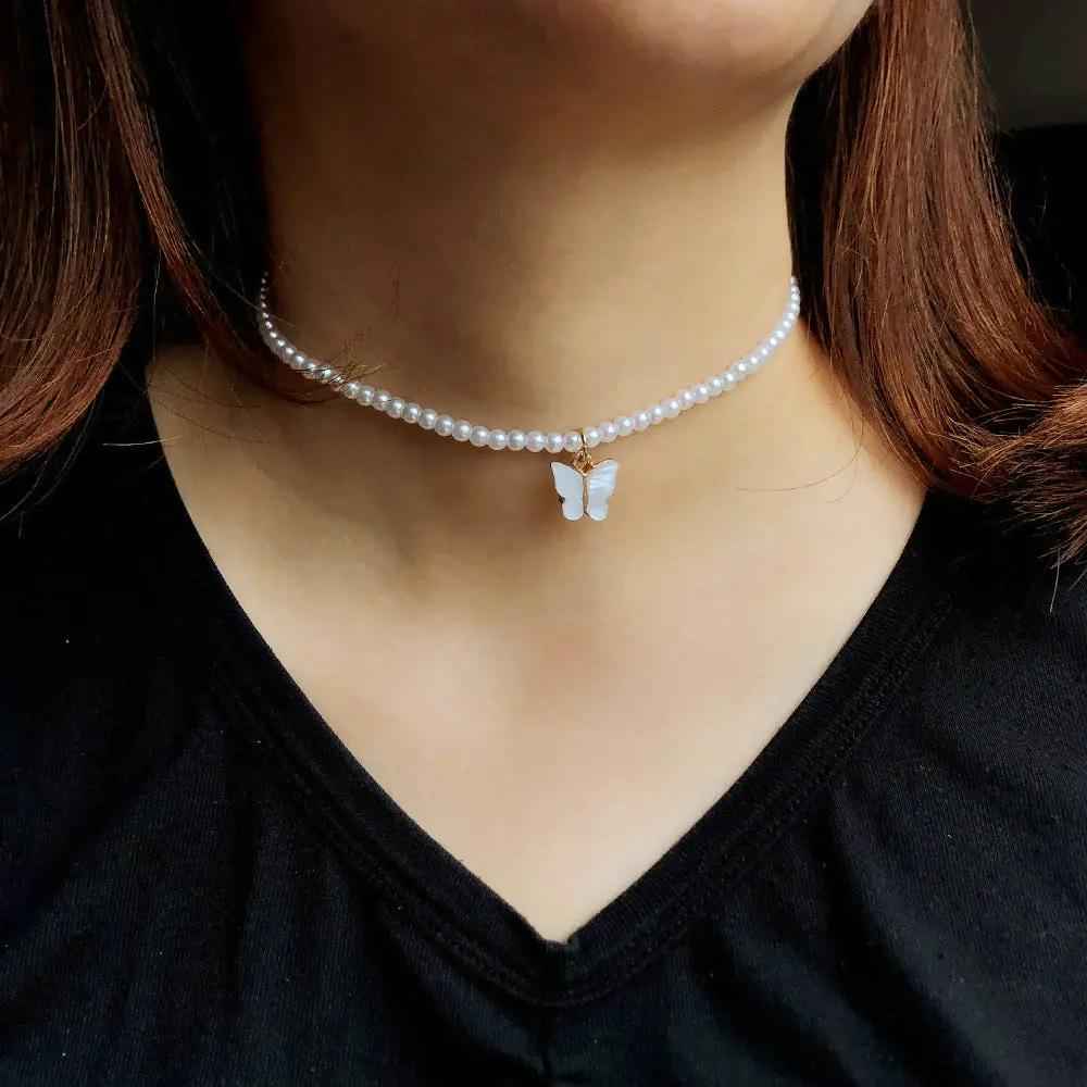Elegant Pearl Choker Necklace with Small Round Pearls for Weddings & Special Occasions