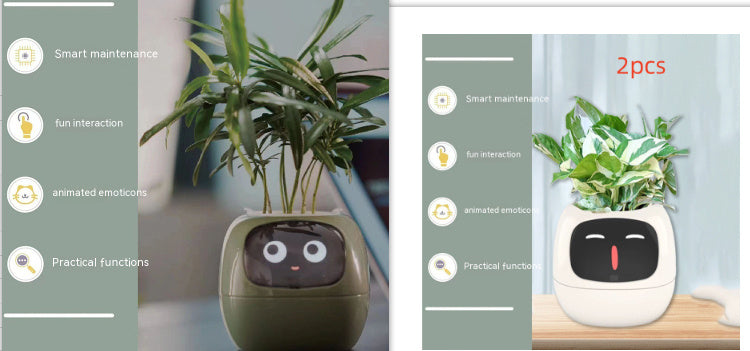 Smart Planter with AI Sensors – Interactive Plant Care with 49+ Expressions & Real-Time Monitoring AllvueCo