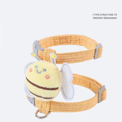 Cat Harness Leash Set with Cute Bee Plaid - Adjustable Escape Proof - AllvueCo