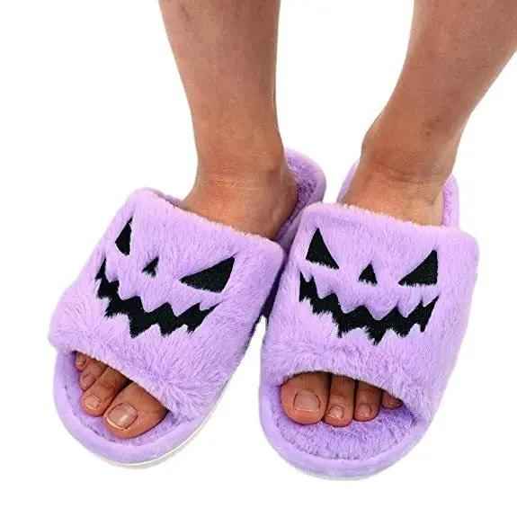 Halloween Warm Slippers for Women - Cute and Cozy Winter Home Shoes