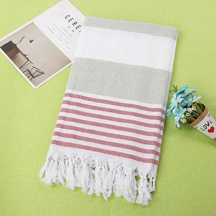 Cotton Striped Beach Towel 100x180cm - Stylish Striped Beach Towel for Fun in the Sun