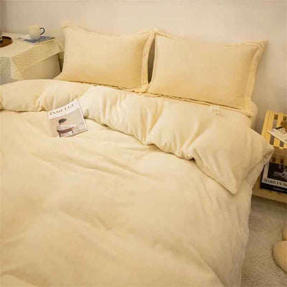 Plush Double-sided Fleece Duvet Cover Set - Four-piece Cozy Bedding Collection