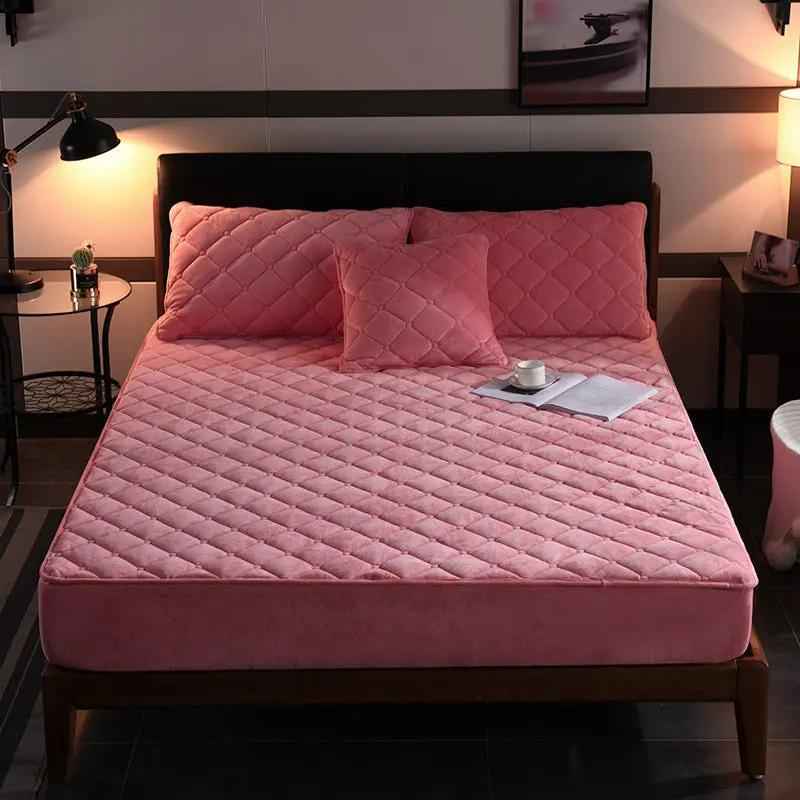 Crystal Fleece Bed Cover - Stylish and Functional Padded Bedding