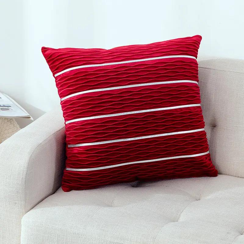 Simple Luxury Striped Velvet Pillow Cover for Sofa Cushion - AllvueCo