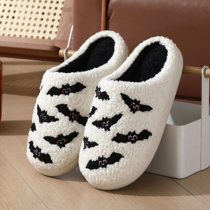 Halloween Skull Rose Slippers - Warm Indoor Slippers for Women - AllvueCo