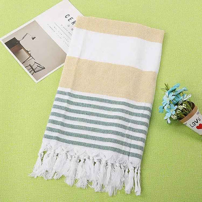 Cotton Striped Beach Towel 100x180cm - Stylish Striped Beach Towel for Fun in the Sun