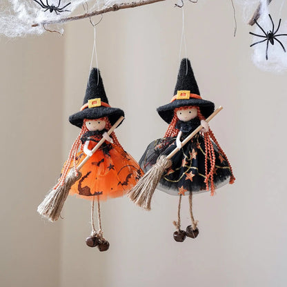 Halloween Mesh Broom Girl Angel Christmas Tree Pendant - AllvueCo