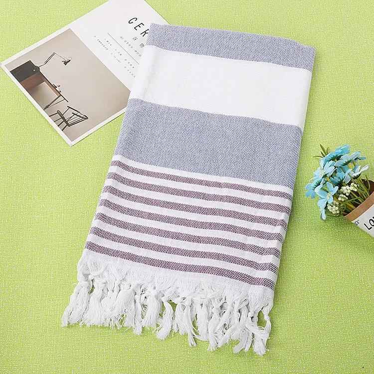 Cotton Striped Beach Towel 100x180cm - Stylish Striped Beach Towel for Fun in the Sun