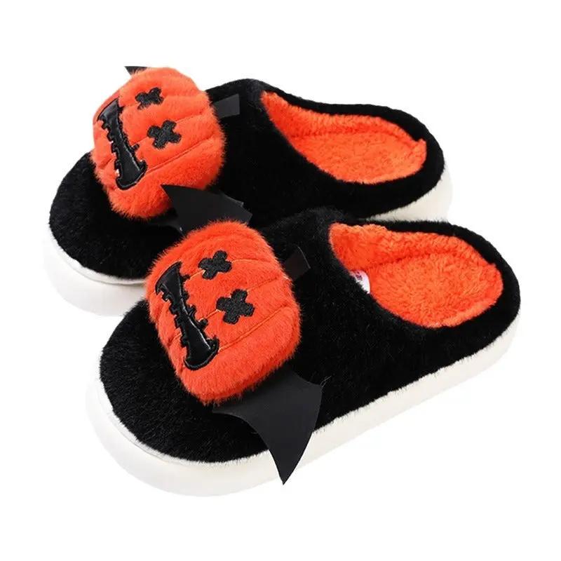 Halloween Cartoon Pumpkin Slippers with Small Wings Design - AllvueCo