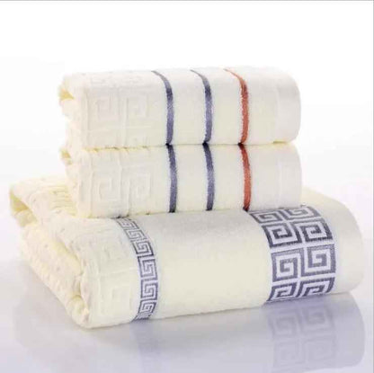 Three-Piece Cotton Towel Set - Durable, Stylish, and Essential for Your Home