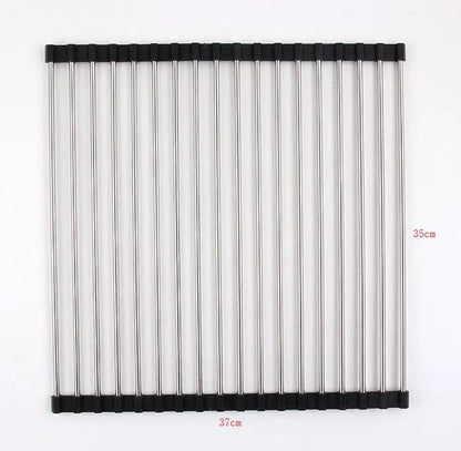 Folding Kitchen Drain Sink Rack Stainless Steel - Space-Saving Design - AllvueCo