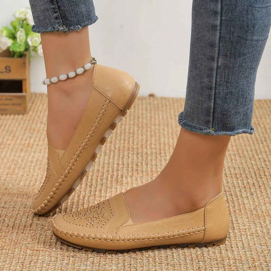 Handmade Stitching Gommino Solid Color Casual Women's Shoes | Shoes - AllvueCo