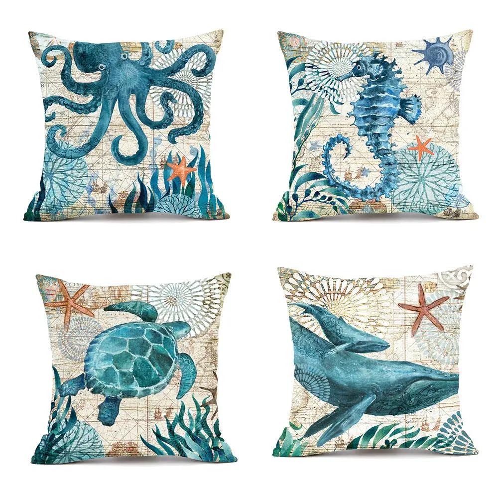 Sea Turtle Printed Throw Pillowcases for Home Decor - AllvueCo