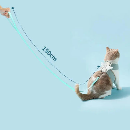 Adjustable Pet Cat Leash Set with Angel Wings Design for Cats - AllvueCo