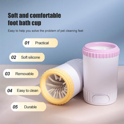 Pet Semi-Automatic Foot Washing Cup – Portable Dog Paw Cleaner with Soft Silicone Bristles - AllvueCo
