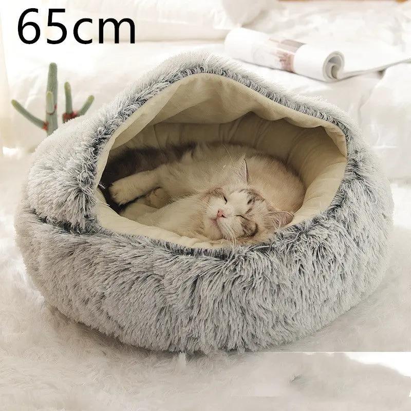 2 In 1 Dog And Cat Bed Pet Winter Bed Round Plush Warm Bed H | Other My Store
