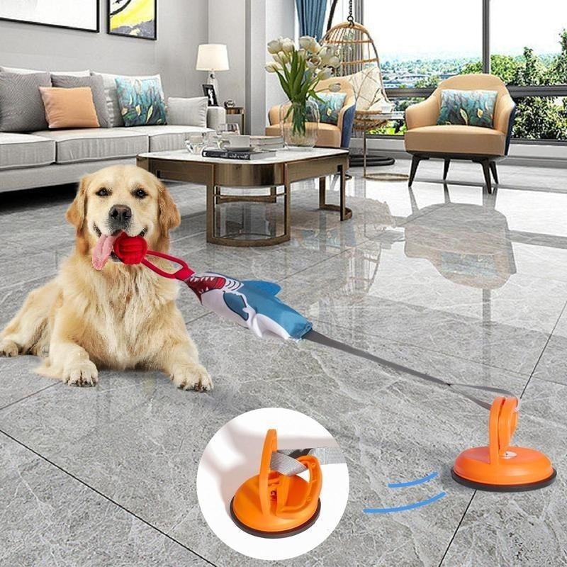 Prokel Shark Shaped Interactive Pet Toy – Durable Chew Toy with Suction Cup, Soft Twine Ball Design for Dogs’ Dental Health & Mental Stimulation - AllvueCo