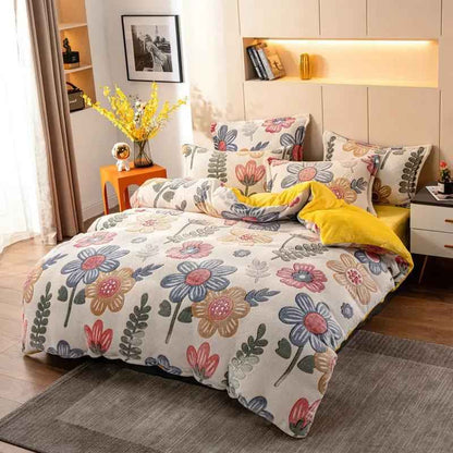 Four-Piece Velvet Bedding Set with Warmth and Luxury