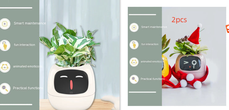 Smart Planter with AI Sensors – Interactive Plant Care with 49+ Expressions & Real-Time Monitoring AllvueCo